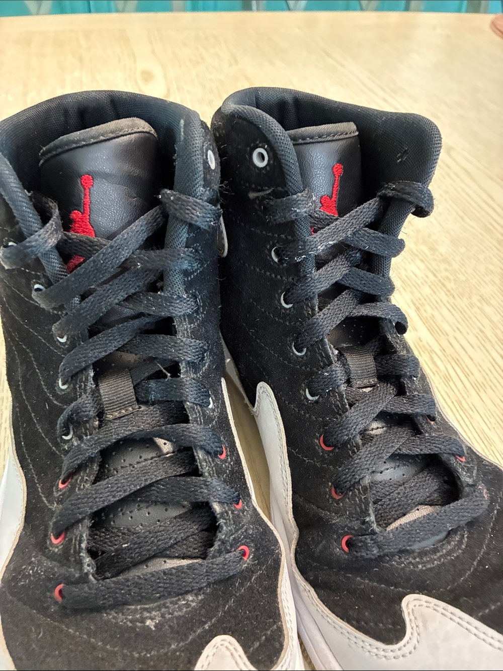 Men’s Nike Jordan Air SOG “Black Cement” High Top Sneaker Shoes (Black/Grey) - Picture 5 of 16